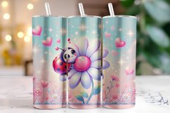 Ladybug Valentine's Day Tumbler Wrap Sublimation Product Image 1