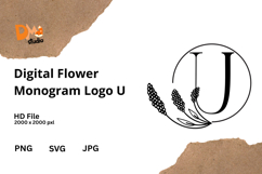 Digital Flower Monogram Logo Product Image 1