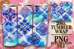 Cheerful days 20oz tumbler wrap, Watercolor Pattern Product Image 1