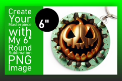 Creative Circle Design Keychain Template , 3D Pumpkin Product Image 1