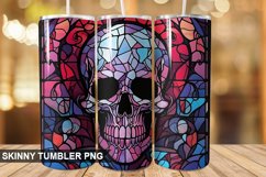 Stained Glass Halloween Skull | Skull 20 oz Skinny Tumbler Product Image 1