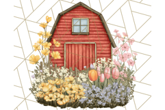 Vintage Cottagecore Barn PNG Clipart, Farmhouse Style Product Image 5