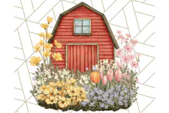 Vintage Cottagecore Barn PNG Clipart, Farmhouse Style Product Image 5