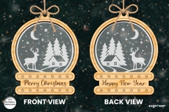 Christmas Snowglobe Ornament Laser Cut | Glowforge | SVG Product Image 2