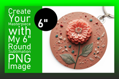 Creative Circle Design Keychain Template , 3D Flower Product Image 1