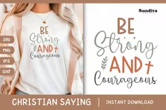 Christian Quote SVG - Faith Saying | Be Strong & Courageous Product Image 1