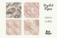 Coquette Lace Valentine Digital Paper Kit Rococo Patterns Product Image 2