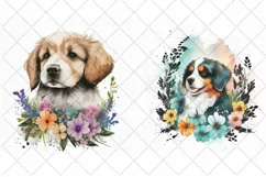 Happy Puppy Watercolor cliparts | Cute dogs Illustrations Product Image 4