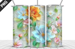 3D Flowers Tumbler Wrap | Sublimation Design | Tumble PNG Product Image 2
