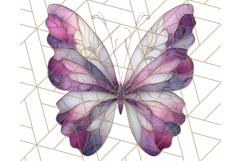 Stained Glass Butterfly PNG Colorful Clipart for Sublimation Product Image 5