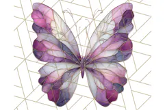 Stained Glass Butterfly PNG Colorful Clipart for Sublimation Product Image 5