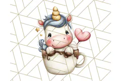 Cute Dessert Unicorn PNG Clipart with Cupcakes & Candies Product Image 5