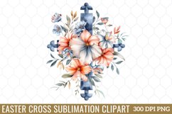 Easter Cross Sublimation Clipart Product Image 1