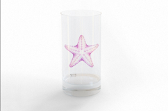 Pink Purple Sea Star Underwater Animal Watercolor PNG Summer Product Image 3