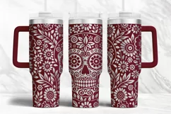 Tumbler laser svg| 40oz Tumbler Mexican Sugar Skull wrap Product Image 2