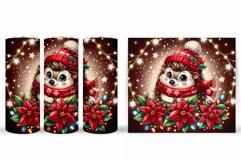 Christmas Hedgehog Tumbler. Christmas Tumbler Sublimation Product Image 2