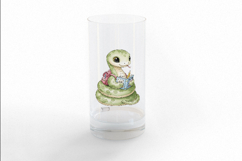 Cute Snake with Backpack, Book, and Pencil Watercolor PNG Product Image 3
