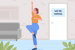 Successful job interview flat color vector illustration Product Image 1