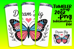 VIBRANT 20oz PNG Tumbler Wrap , Butterfly Product Image 1
