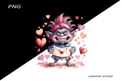 Valentines Day Troll clipart, Troll clipart Product Image 1
