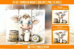 Highland Cow Tumbler Wrap Designs, Sublimation Wrap Product Image 1
