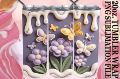 Unique horizons 20oz tumbler wrap, 3D Flowers Product Image 1