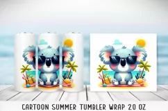 Summer cartoon Tumbler Wrap|PNG, 20 oz. Product Image 2