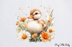 Watercolor Spring Floral Animal Clipart PNG Product Image 1