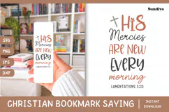 Christian Bookmark Saying SVG | His Mercies Are New Product Image 1