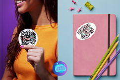 Printable Kawaii Coffee Quote Stickers Bundle PNG, JPG, PDF Product Image 5