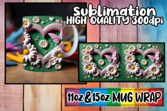 Beautiful day sublimation 11oz 15oz mug wrap, 3D Heart Product Image 1