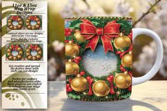 Elegant 15oz Mug Wrap Png Artwork , 3D Xmas Product Image 1