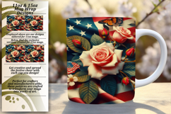 Elegant 15oz Mug Wrap Png Template , USA Flag Product Image 1