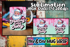 Vibrant joy 11oz 15oz sublimation wrap, Funny Santa Product Image 1