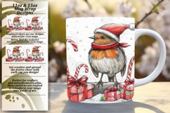 Sublimation Mug Wrap - Watercolor Christmas Design Product Image 1