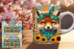 Bright 15oz Mug Wrap Png Design , Cute Animals Product Image 1