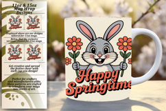 Vibrant 11oz Mug Wrap Png Design , Easter Bunny Product Image 1