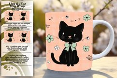 Watercolor Cat Mug Wrap for 11oz/15oz PNG Product Image 1