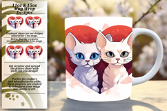 Trendy 15oz Mug Wrap Png Design , Cute Cat Product Image 1