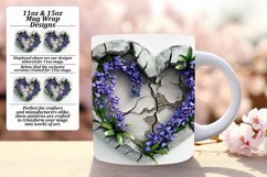 Floral Harmony: Crack Wall 3D Heart Mug, Various Sizes Product Image 1
