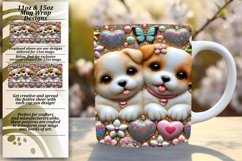 Bold 15oz Mug Wrap Png Template , Sweet Animals Product Image 1