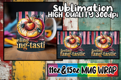 Joyful vibes sublimation mug wrap, Halloween Product Image 1