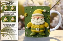 Christmas 3D Santa Claus Mug Wrap Sublimation Design Product Image 1