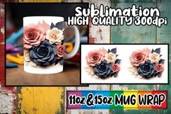 3D Floral Mirage Mug Sublimation - Wrap 11oz/15oz Product Image 1