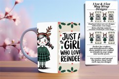 Beautiful 15oz Mug Wrap Png Design , Just A Girl Product Image 1