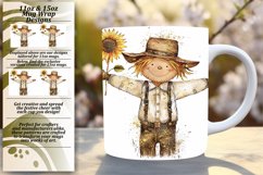 Scarecrow Mug Wrap for Halloween Sublimation Product Image 1