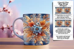 Chic 15oz Mug Wrap Png Design , Autumn Flower Product Image 1