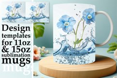 Ocean Bloom: Sublimation Art Mug Wrap 11oz 15oz Product Image 1