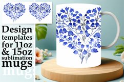 Heart Flower Mug Wrap Sublimation Spring Art Product Image 1