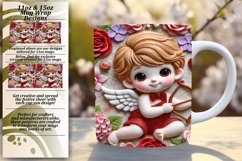 Glamorous 15oz Mug Wrap Png Artwork , 3D Cupid Product Image 1